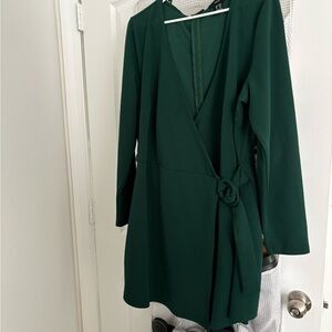 Elegant Green Wrap Romper